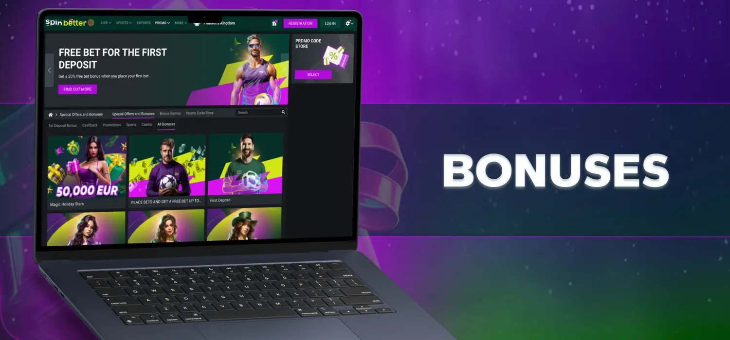 available bonuses at spinbetter