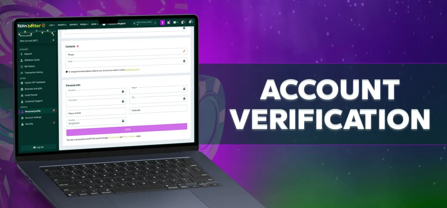 verification of casino account